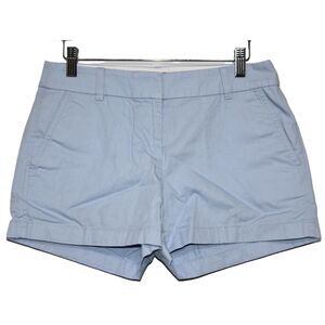 Womens J.Crew 3.5" Classic Chino Shorts H5616 Pale Chambray Blue Cotton Size 4